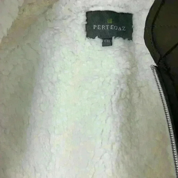 Pertegaz Women’s Brown Quillted Vest‎ Cream Fur Lining Size CH Small Reflective - Picture 4 of 8